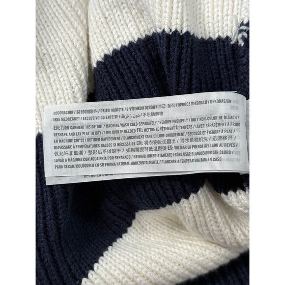 Abercrombie & Fitch Collared Cardigan Blue White Striped Ribbed Womens Size S - Picture 8 of 8